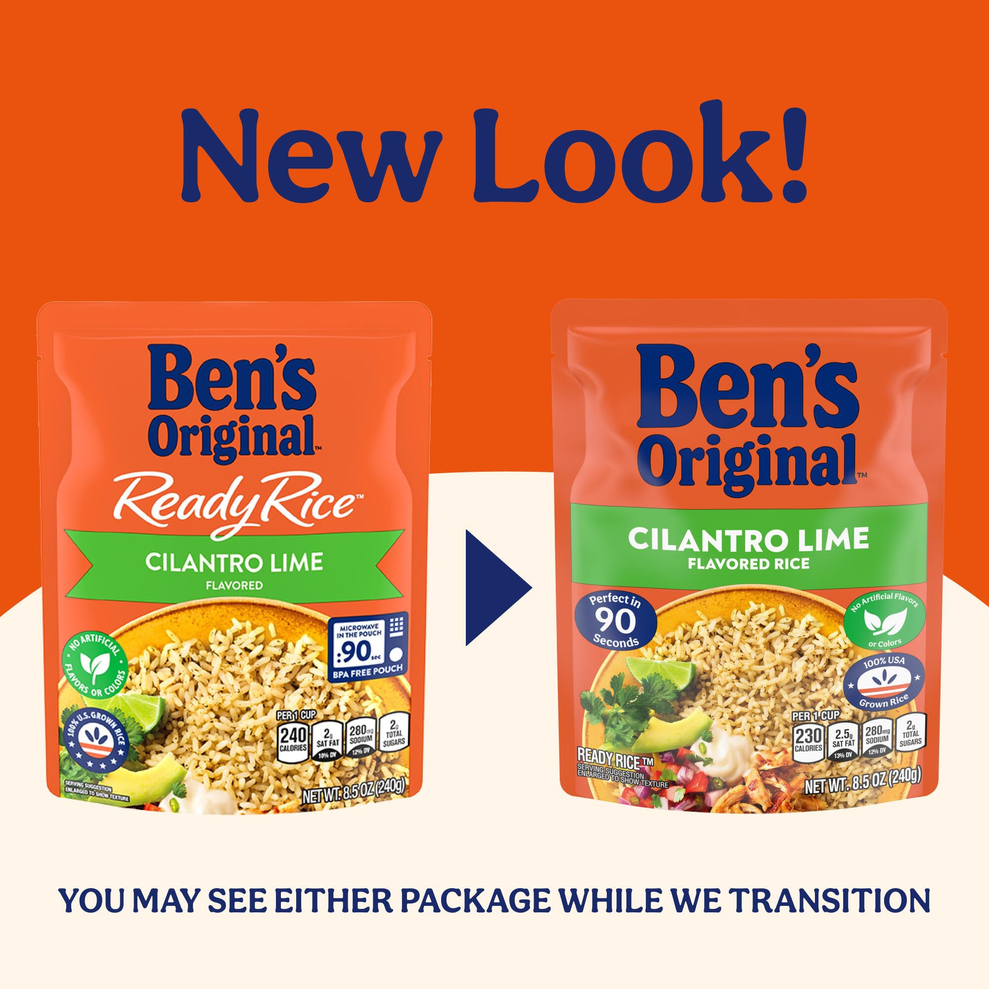 UNCLE BEN'S pouch microwave instructions visible for 90-second convenience