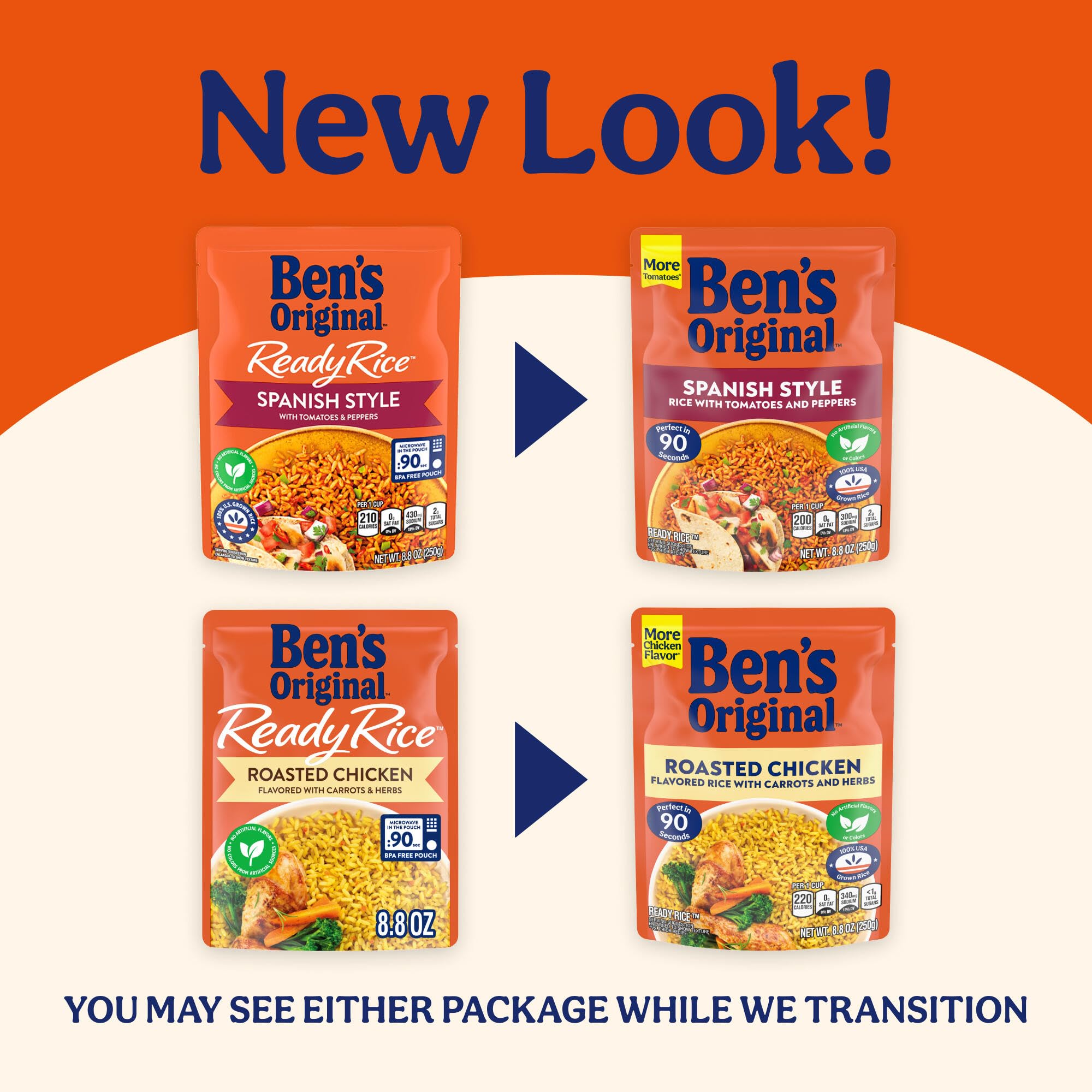 UNCLE BEN'S roasted chicken pouch close-up highlighting seasoning and convenience