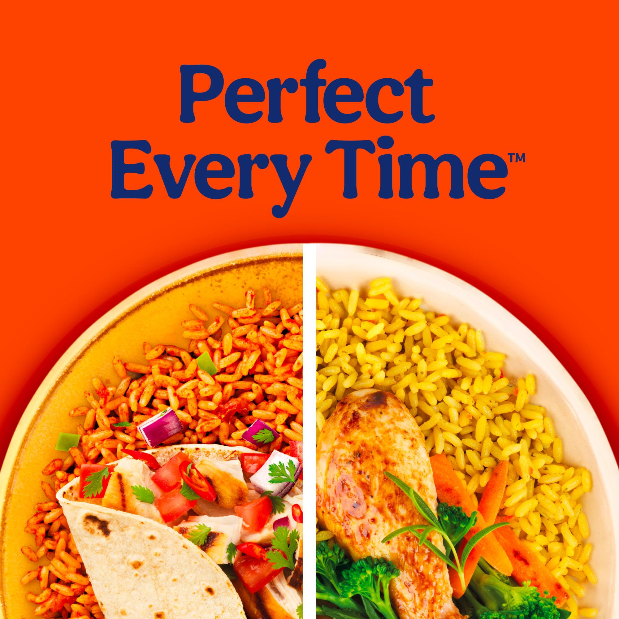 UNCLE BEN'S Spanish-style pouch close-up emphasizing tomato and pepper flavor