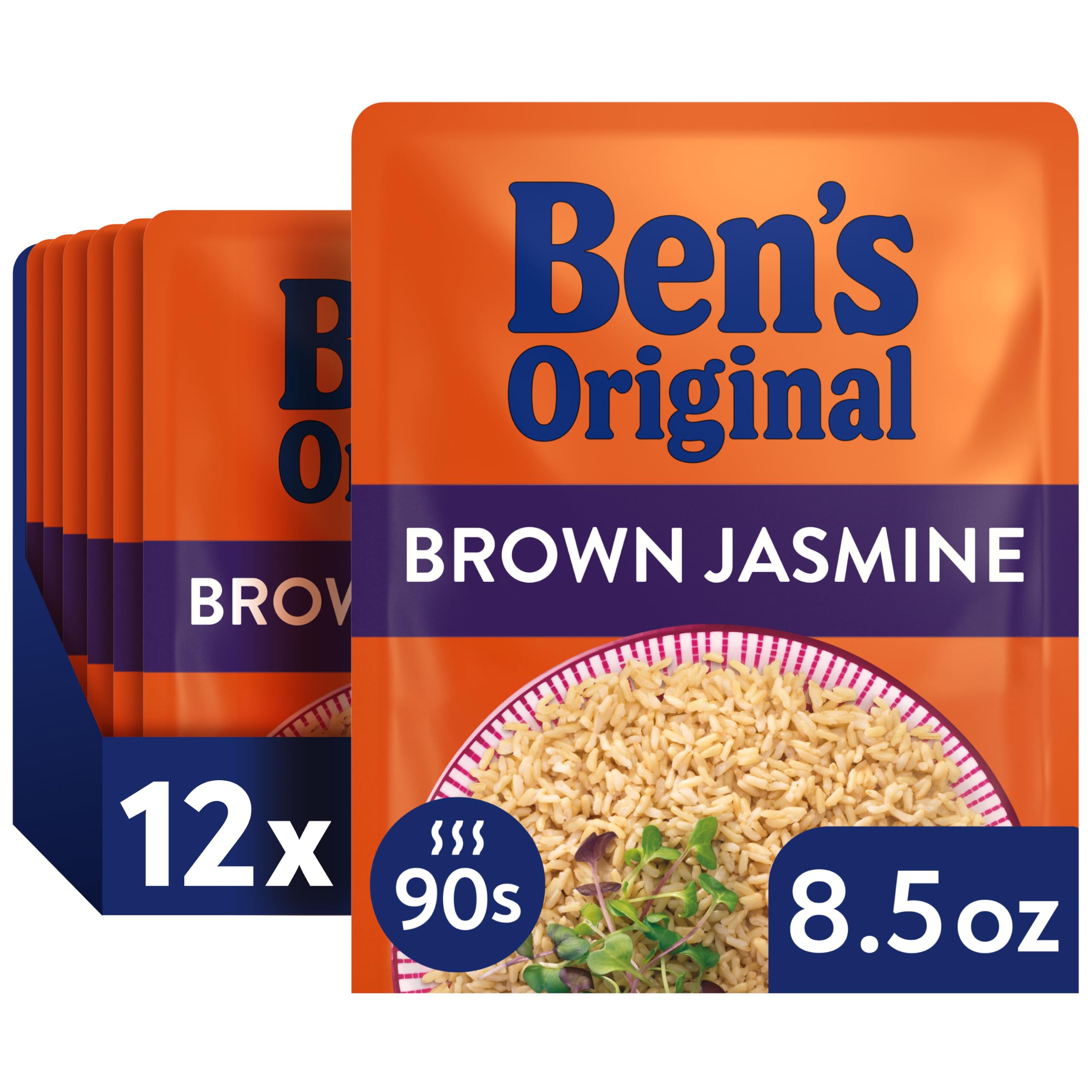 UNCLE BEN'S front packaging of Ready Rice brown jasmine showcases convenience