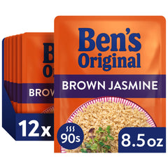 UNCLE BEN'S front packaging of Ready Rice brown jasmine showcases convenience