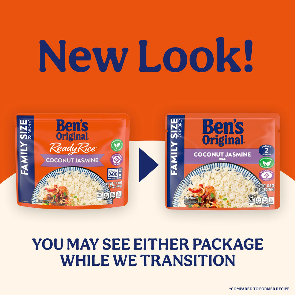UNCLE BEN'S microwaveable pouch top close-up showing seal and easy heating benefit