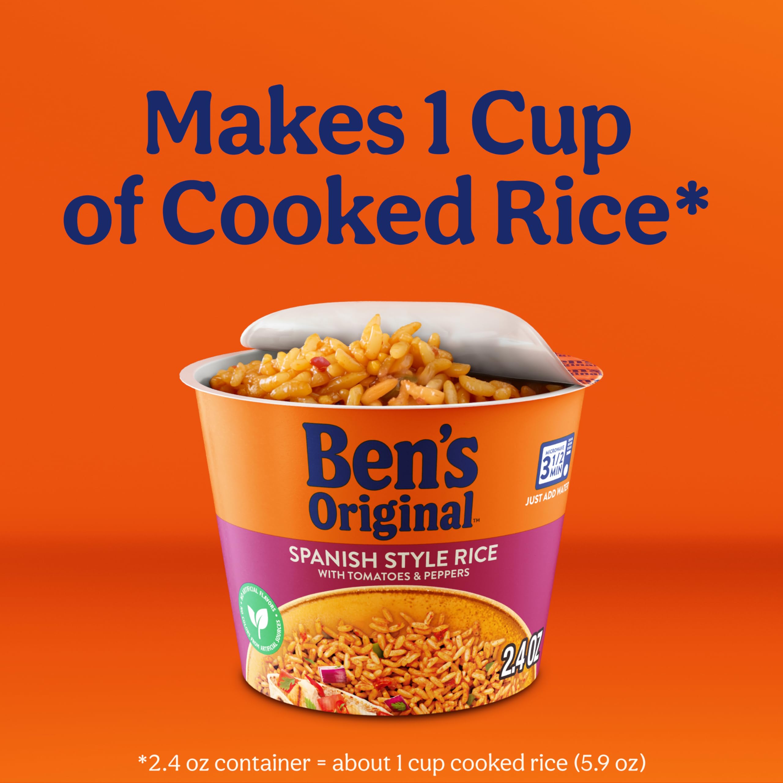 UNCLE BEN'S stack of eight cups in pantry, bulk convenience for busy weeks