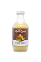 Uncle Bob's Butter Country front bottle view showing coconut syrup and easy-pour benefit