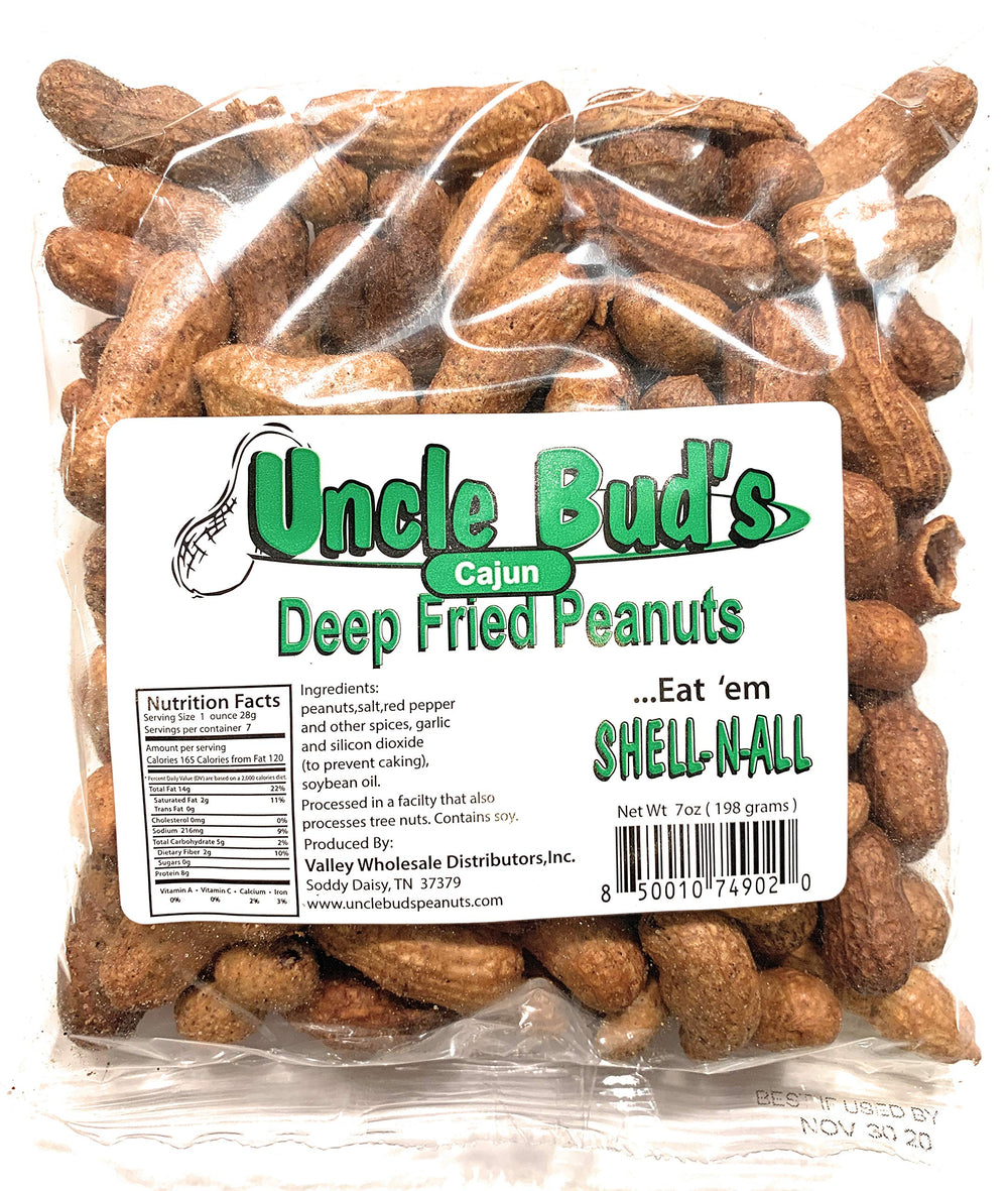 Uncle Bud's close up of crunchy shells highlighting roasted texture and flavor