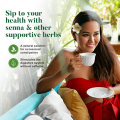 Uncle Lee's brewed cup steaming with mint and orange aroma for calming refreshment benefit