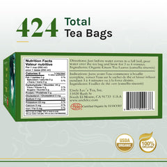 Uncle Lee's Tea individual unwrapped tea bag ready to brew for freshness