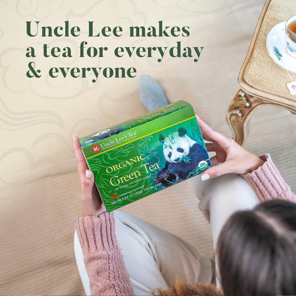 Uncle Lee's white tea leaf close-up highlighting delicate flavor