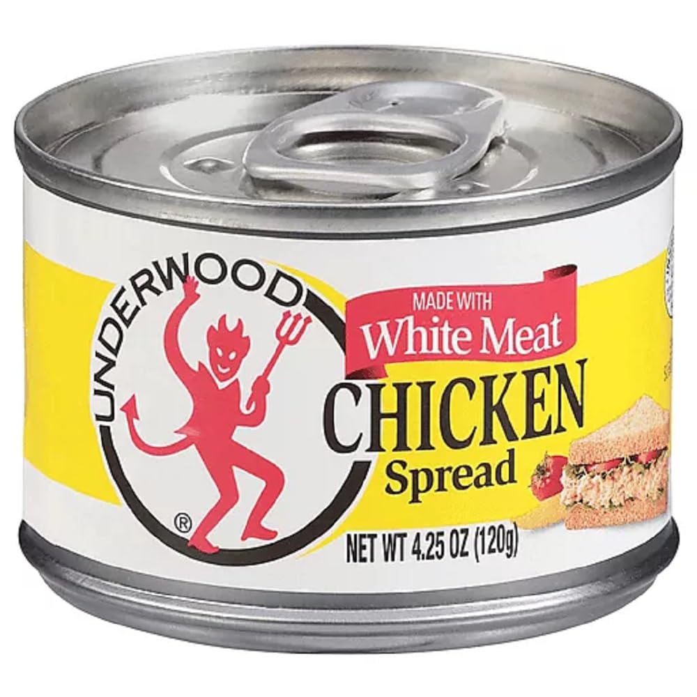 Underwood chicken spread front packaging showing can label and size, convenient for quick meals