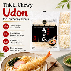 UNHA'S ASIAN SNACK BOX cooked udon in broth highlighting comforting warmth
