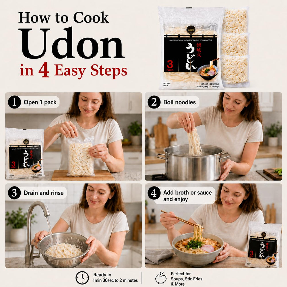UNHA'S ASIAN SNACK BOX label close-up showing preparation instructions and clarity