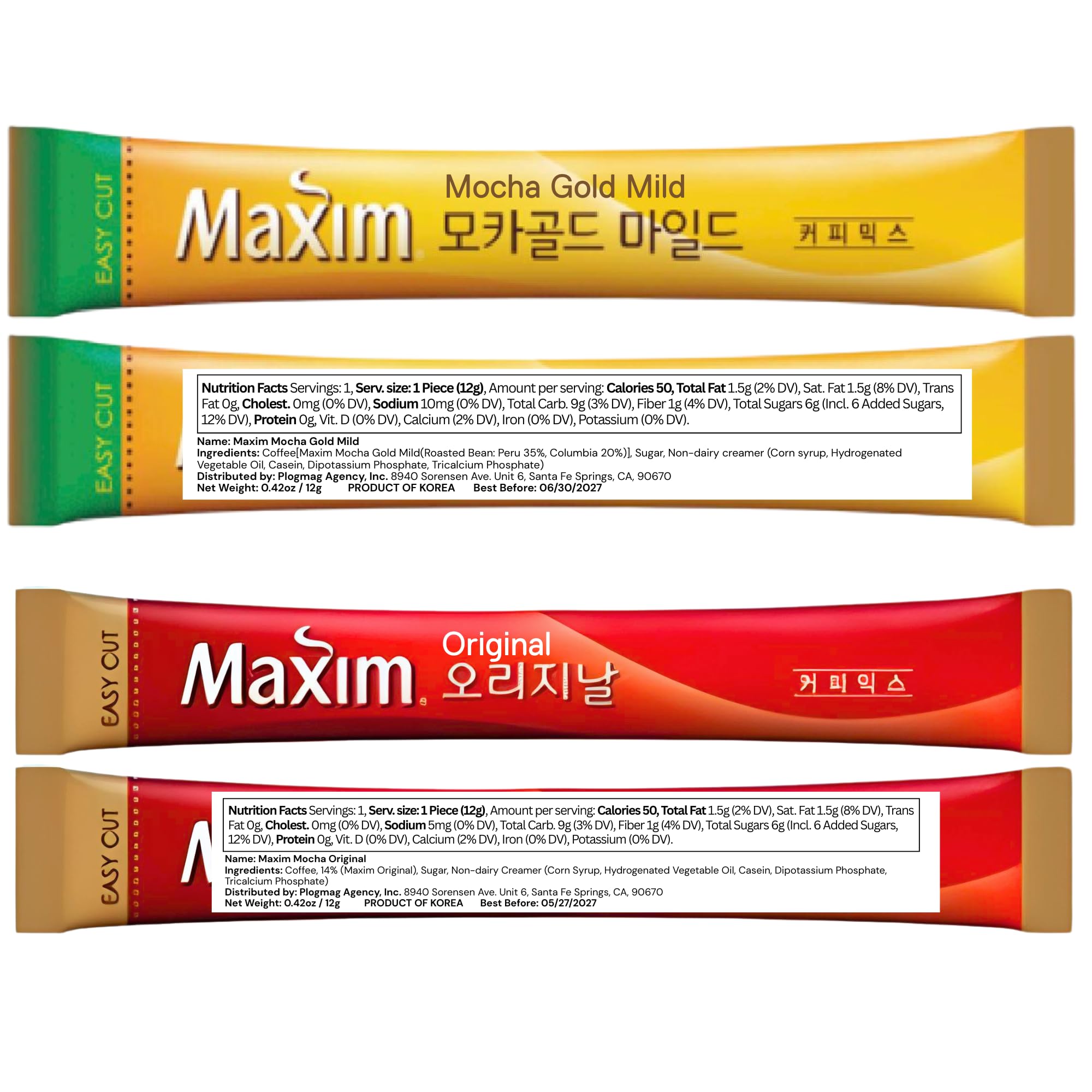 UNHA'S ASIAN SNACK BOX open box with individual Maxim sticks ready to serve