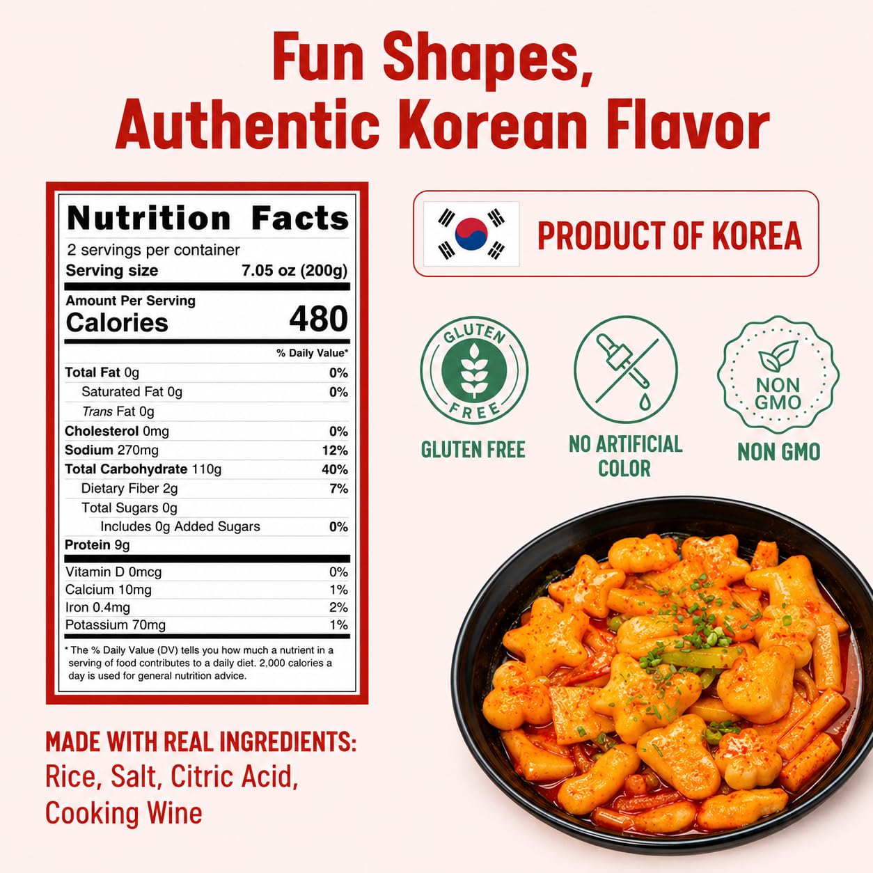 UNHA'S ASIAN SNACK BOX rice cake texture close-up highlighting chewiness and sauce grip