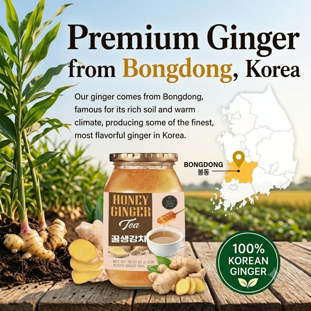 UNHA'S ASIAN SNACK BOX iced honey ginger lemonade glass, refreshing summer drink option