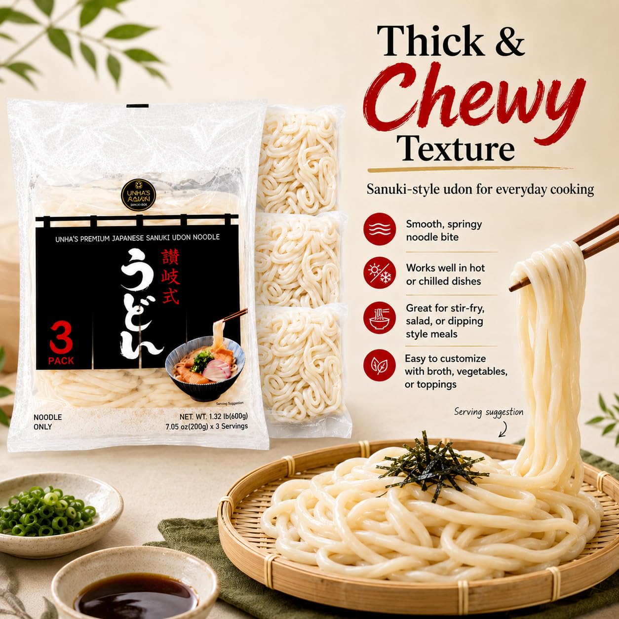 UNHA'S ASIAN SNACK BOX package label focusing on size and directions