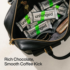 Unhinged bar cross-section revealing protein blend and fiber for steady energy