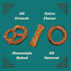 Unique Snacks close-up of crunchy pretzel texture highlighting crisp bite and natural ingredients