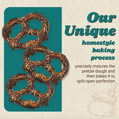 Unique Snacks pretzels on plate with dip showing serving suggestion benefit