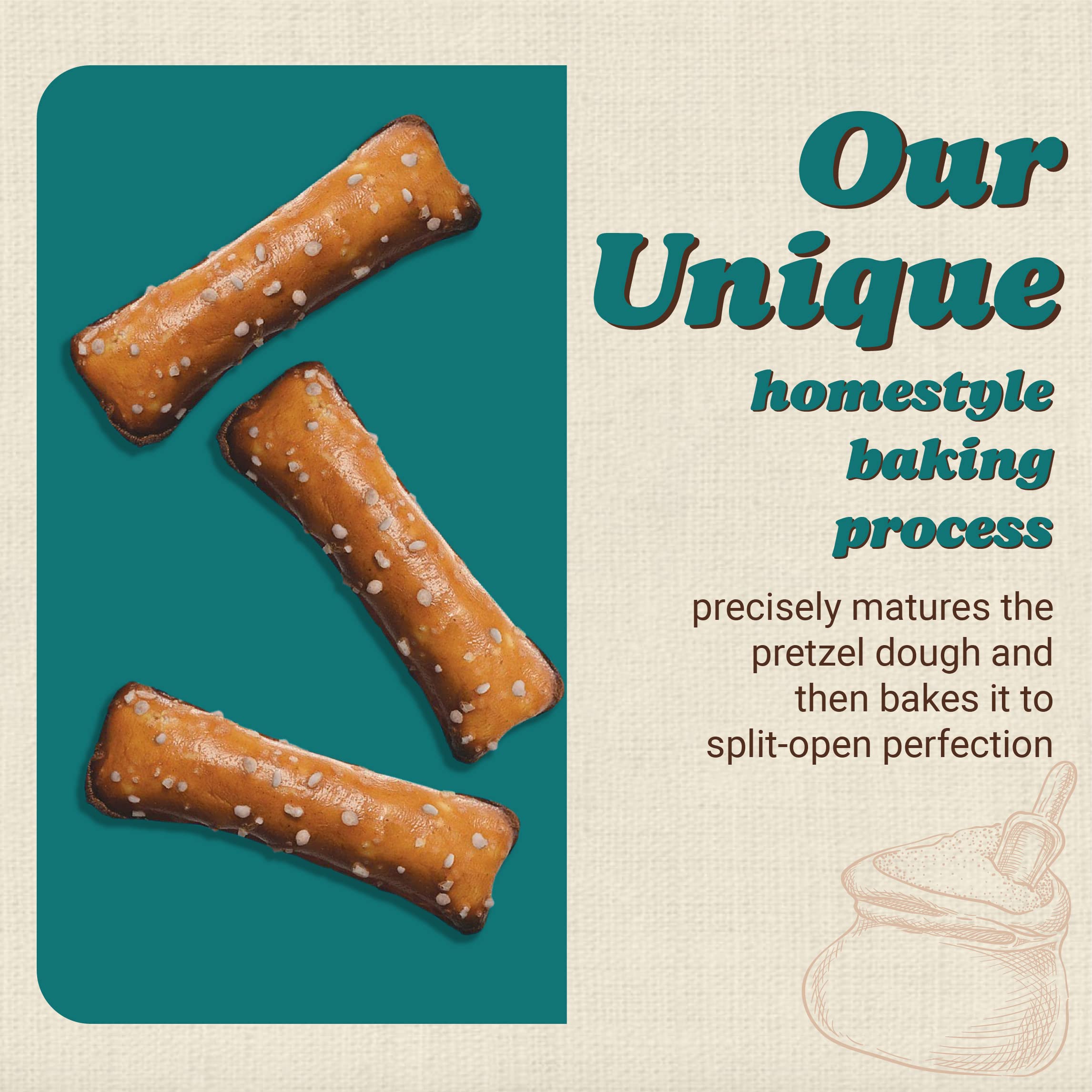 Unique Snacks pretzel shells served with dip demonstrating easy pairing