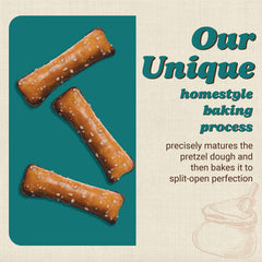Unique Snacks pretzel shells served with dips demonstrating scoopability and entertaining use