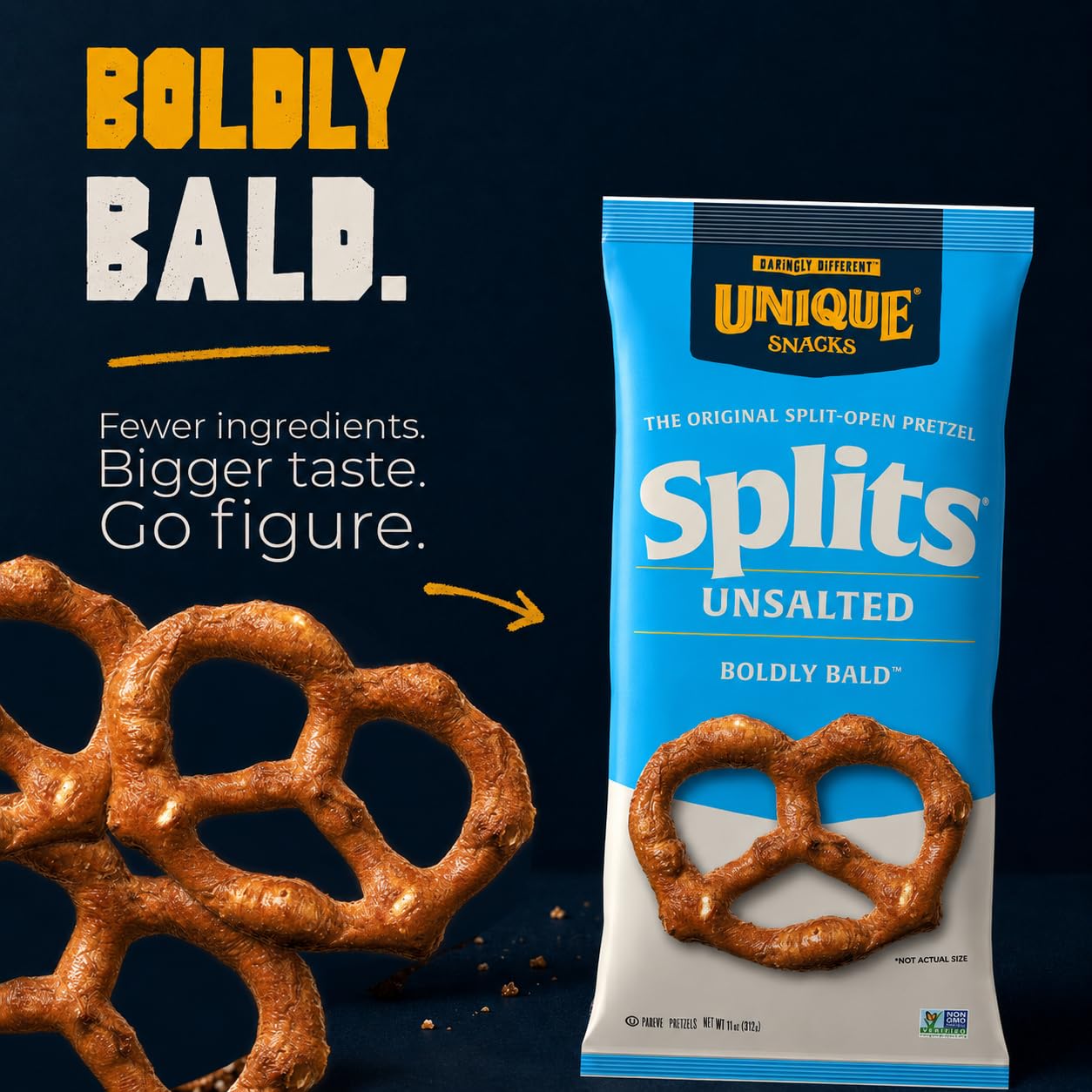 Unique Snacks unsalted splits served in a bowl paired with hummus for balanced snacking