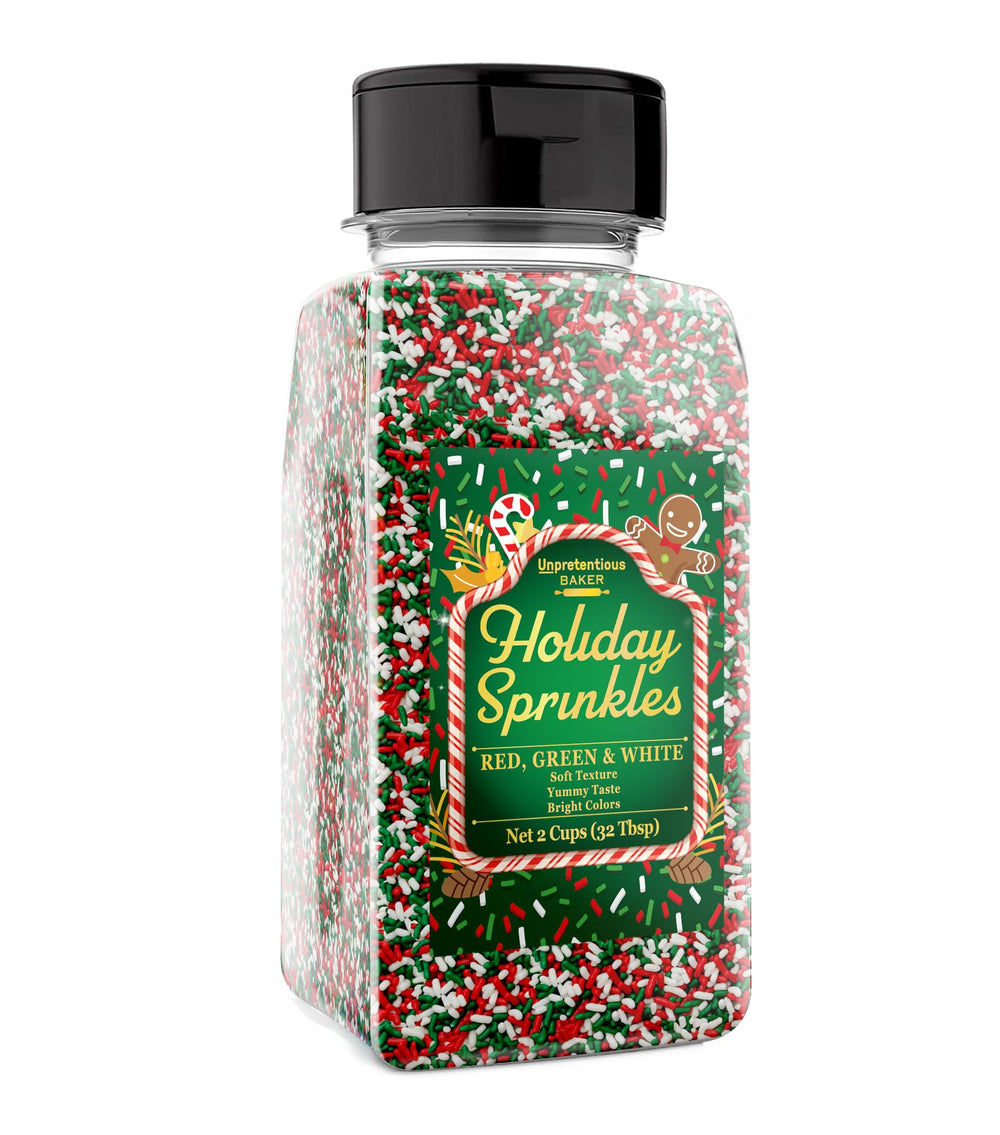 Unpretentious front packaging showing jar and festive colors, helps shoppers identify product