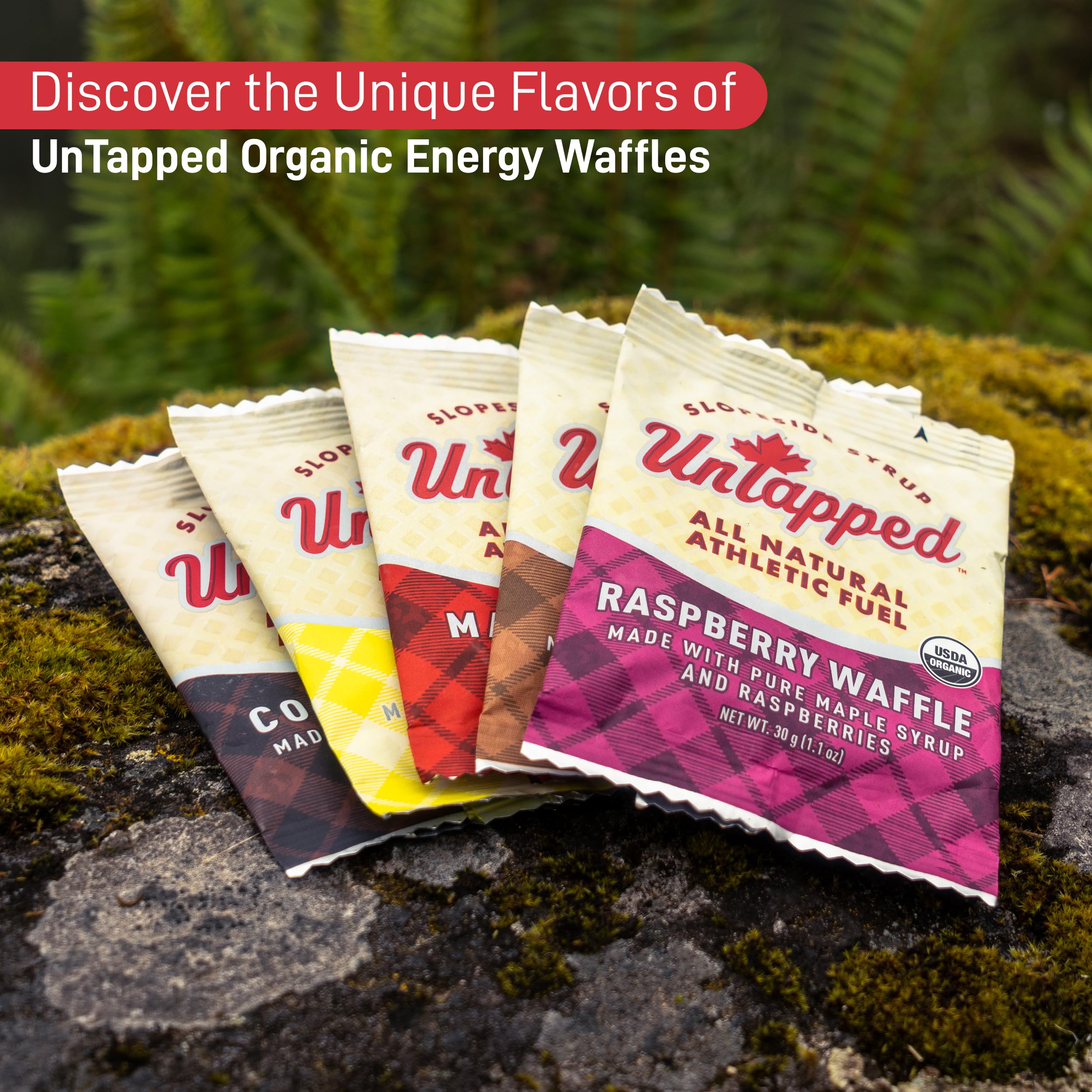 UnTapped individually wrapped waffles inside the box for easy transport
