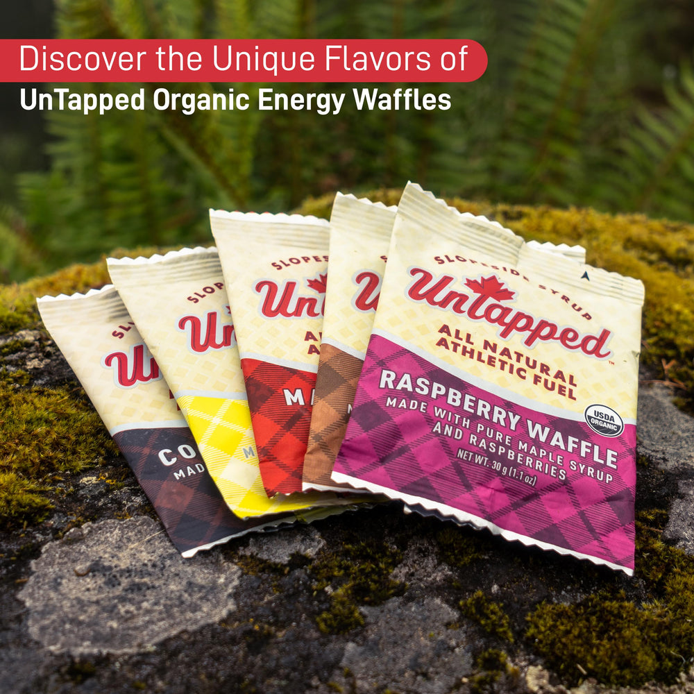 UnTapped individually wrapped waffles inside the box for easy transport