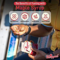 UnTapped single unwrapped waffle with visible maple filling for quick energy