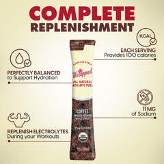 Untapped open packet with syrup pouring, ideal for quick energy refuel
