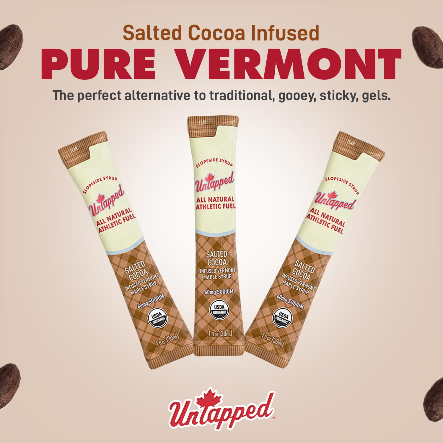 UnTapped packet being opened and poured for quick on-the-go energy