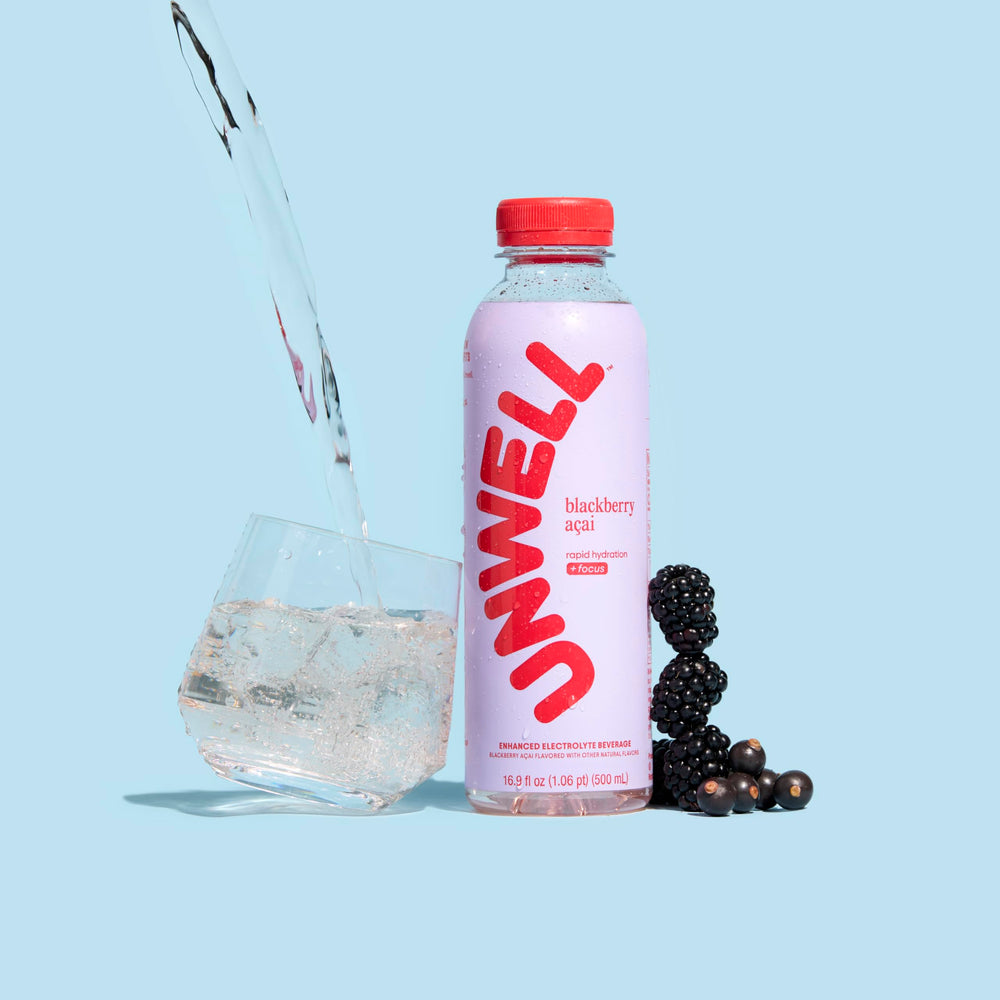 Unwell label close-up highlighting natural flavors and 75mg green coffee caffeine