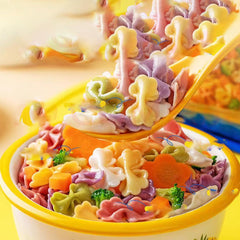 UpBots cooked butterfly pasta on plate showing vibrant colors and appeal