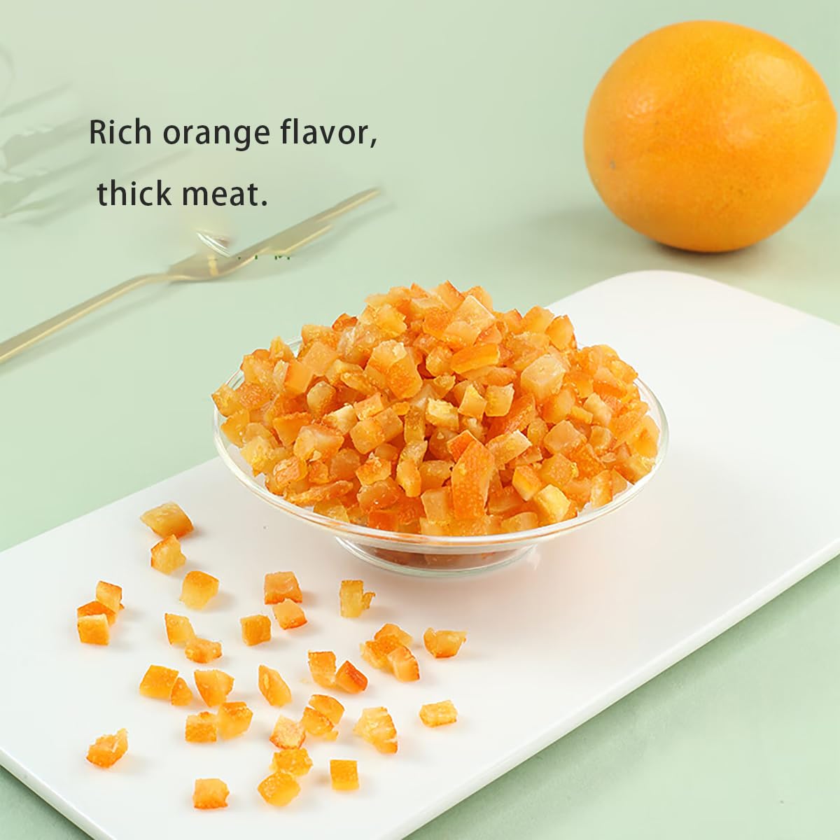 UpBots candied orange peel served in a bowl highlighting portion size