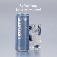 Update Berry can opened with visible carbonation indicating light, refreshing texture
