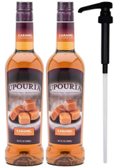 UPOURIA caramel bottle front view showing brand and 750ml size benefit