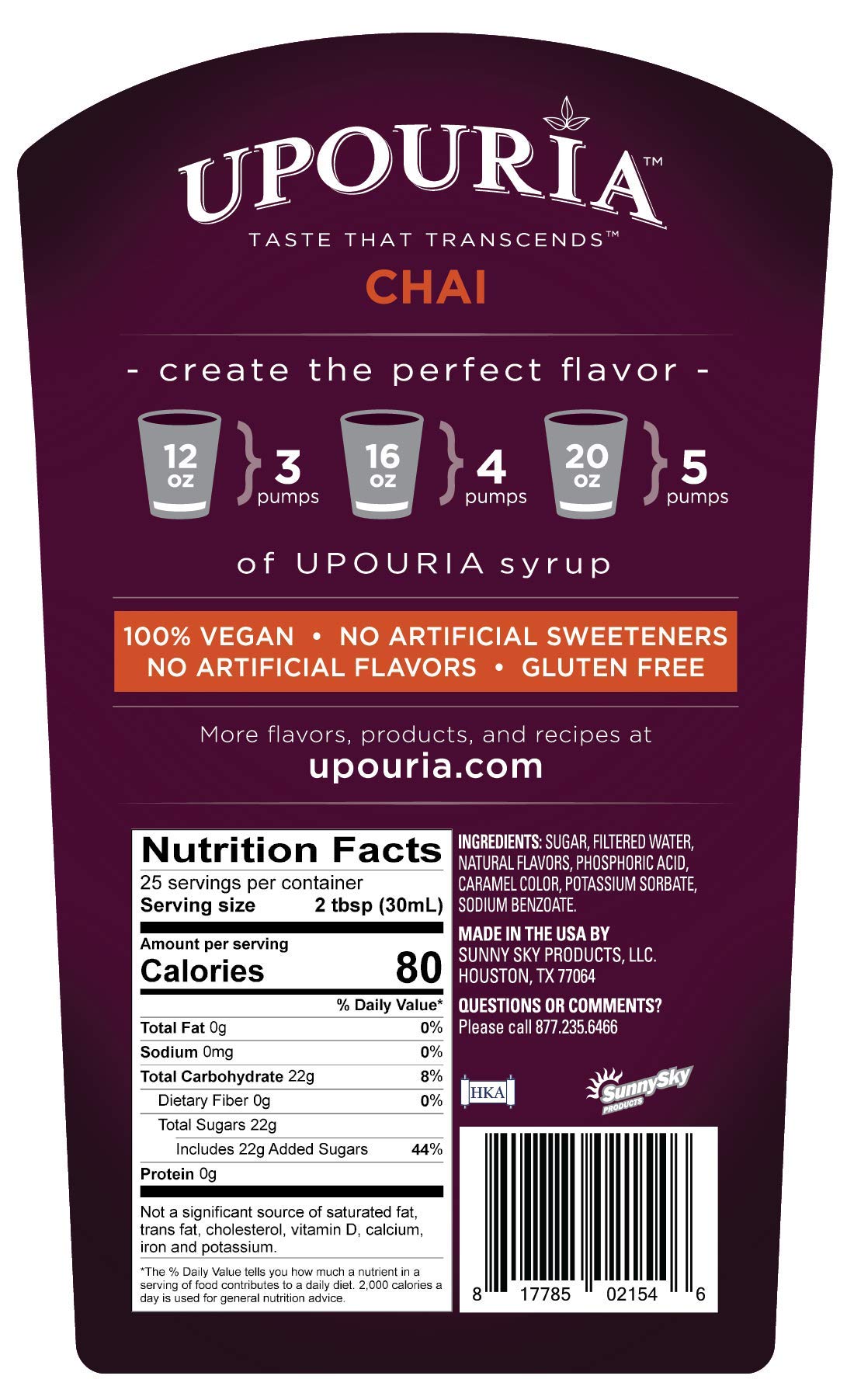 UPOURIA chai syrup staged in a kitchen setting showing everyday recipe use
