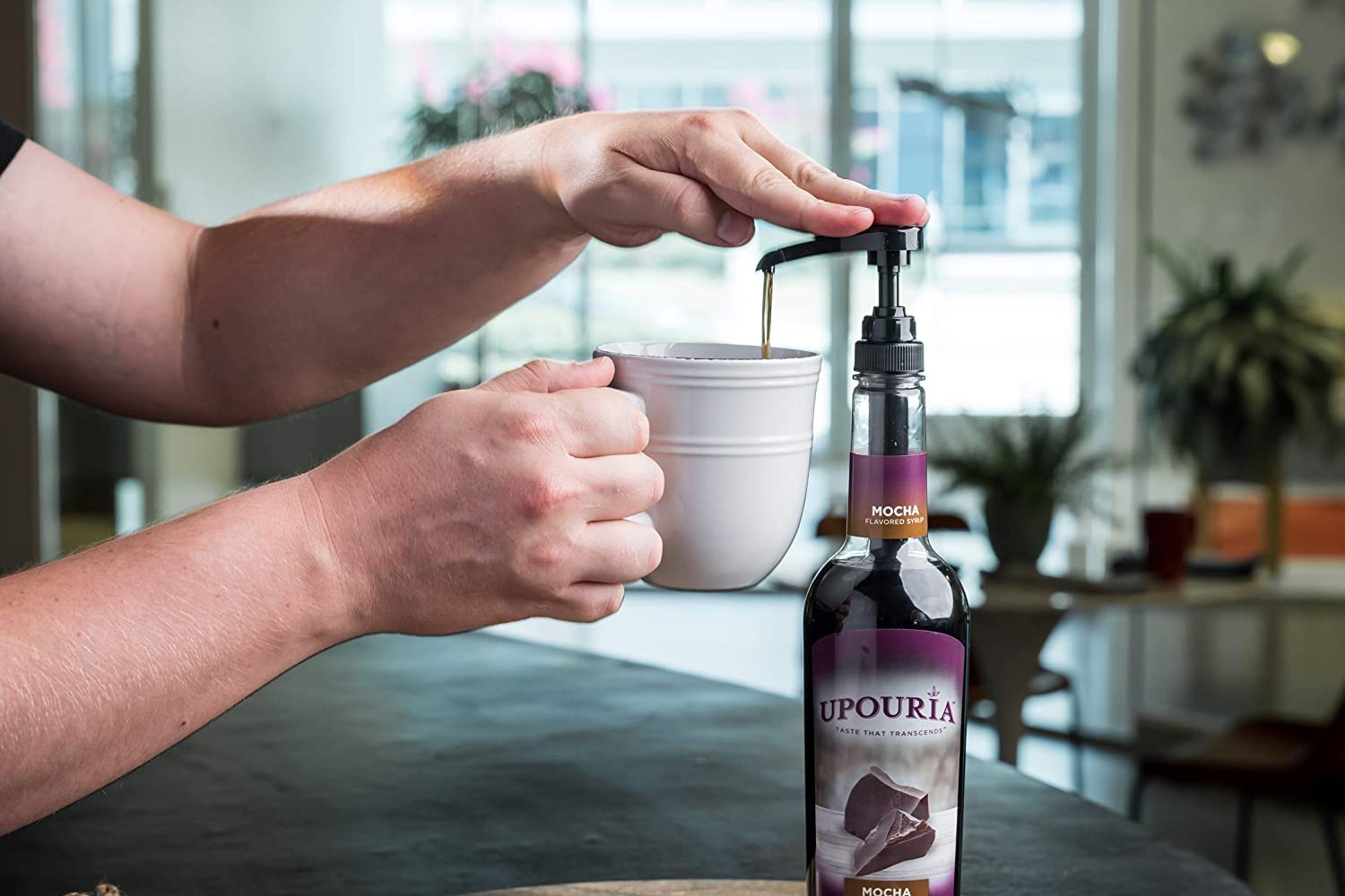 UPOURIA mocha in iced latte illustrating café-style flavor at home