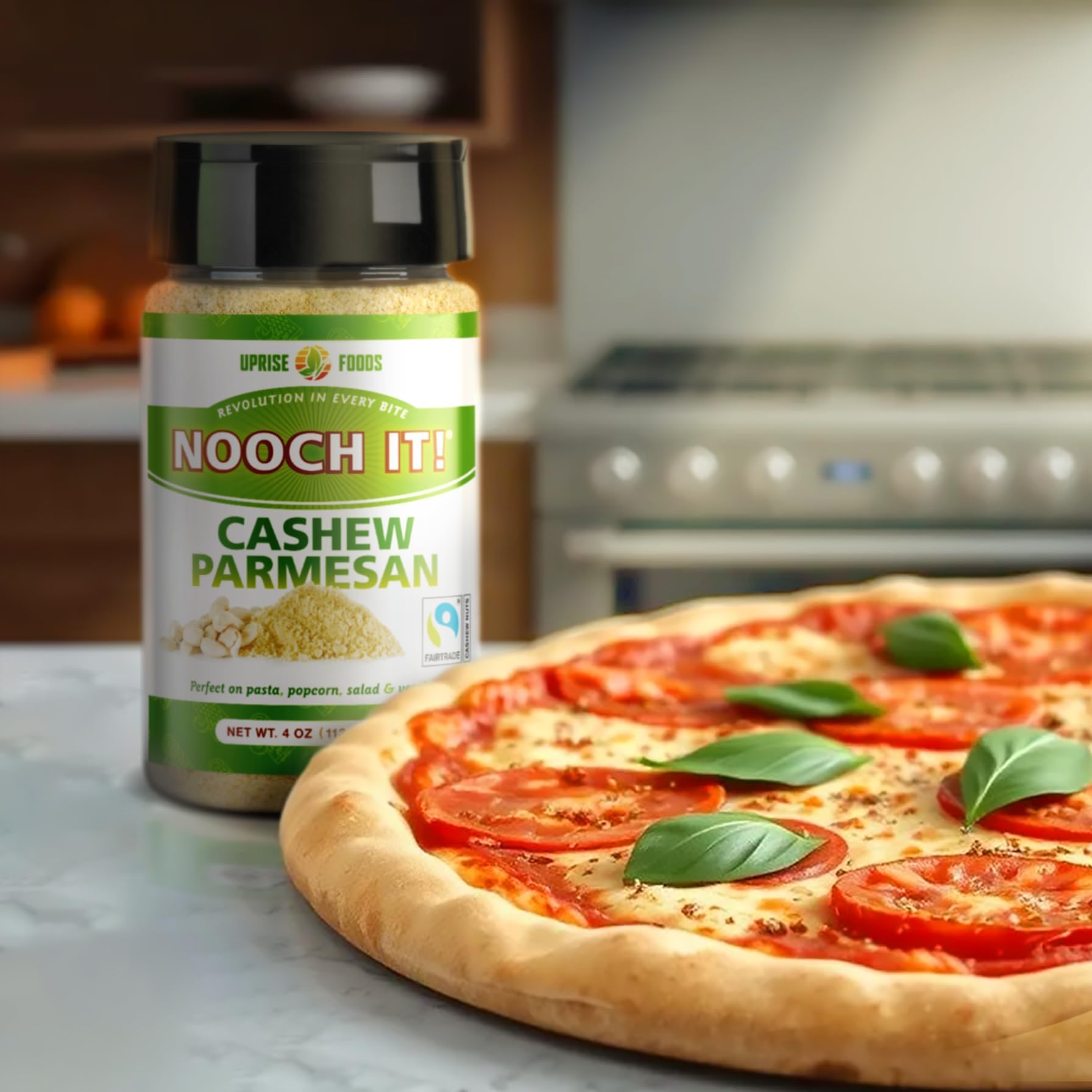 UPrise Foods NOOCH IT open jar showing texture and sprinkle-ready convenience