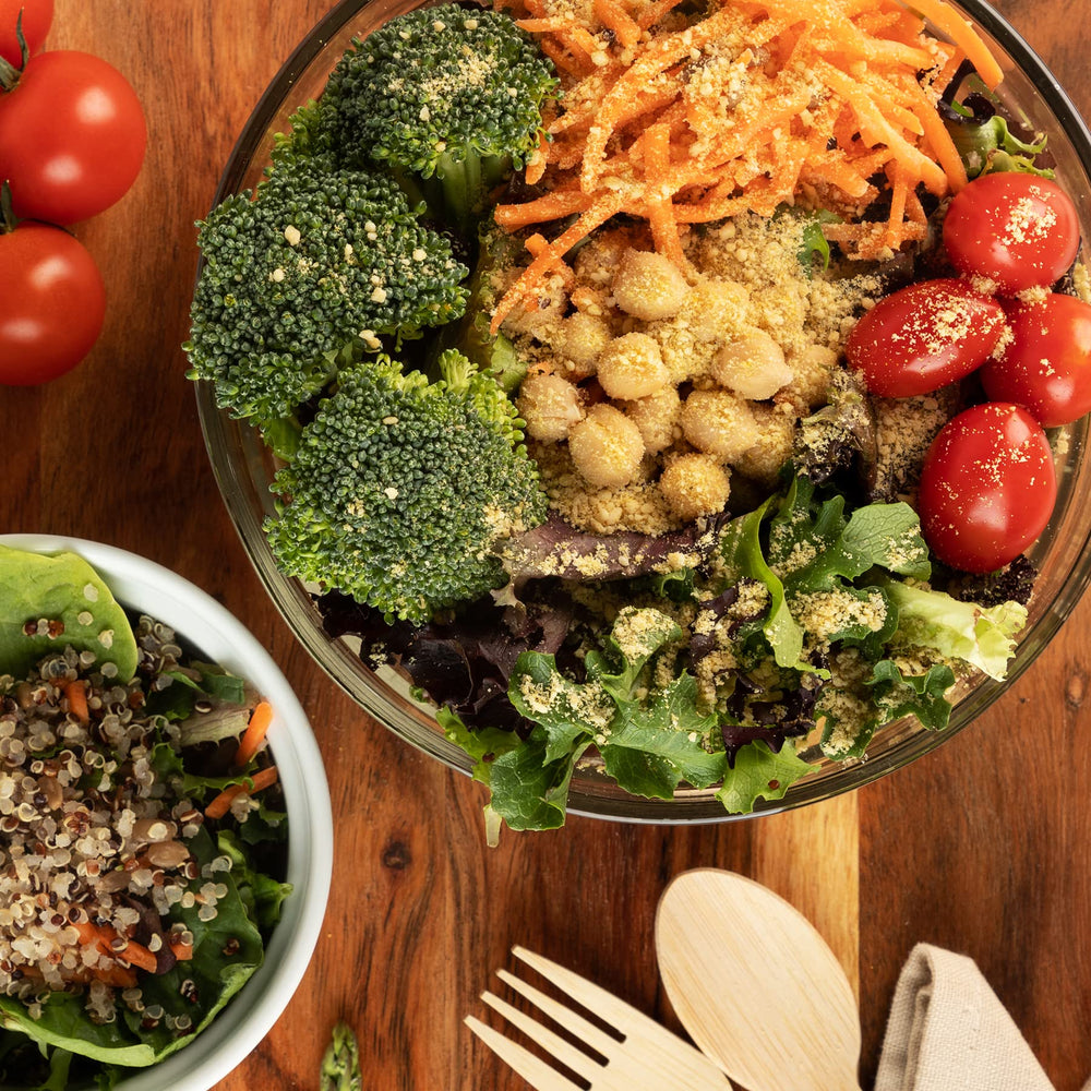 UPrise NOOCH IT ingredients bowl with cashews and nutritional yeast for clean sourcing