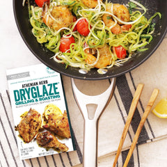 Urban Accents glazed grilled chicken with golden caramelized finish, shows serving idea