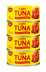 urban hj Dongwon front packaging showing four canned tuna pack and label benefits