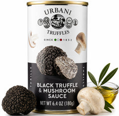 Urbani Truffles jar front view showing premium Italian sauce and branding benefits aroma