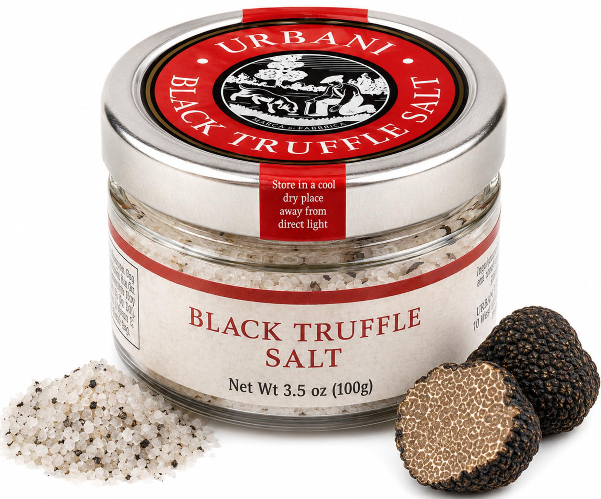 Urbani Truffles front jar showing label and 3.5 oz size for clear identification and premium gifting
