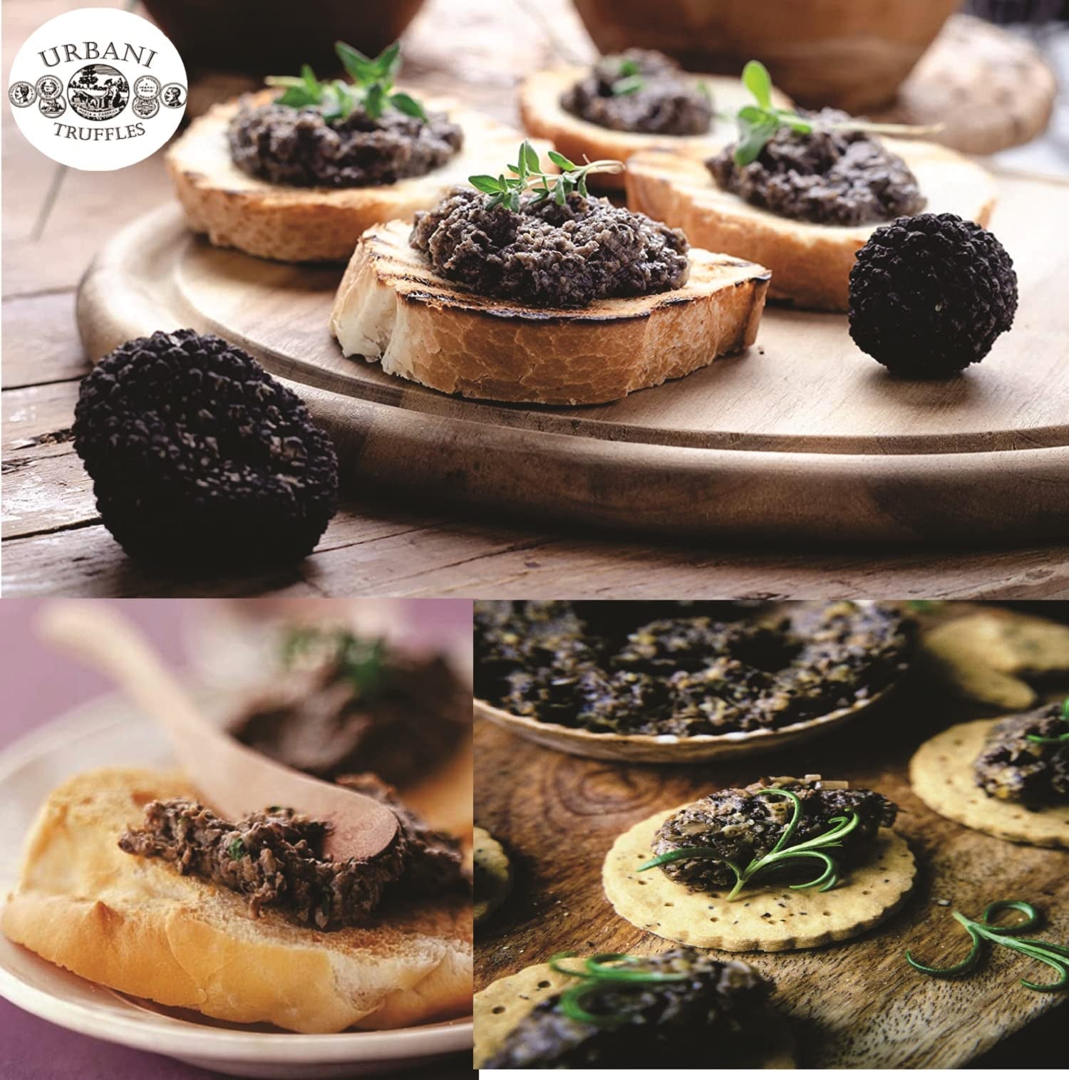 Urbani Truffles label close-up highlighting authentic Italian ingredients and quality