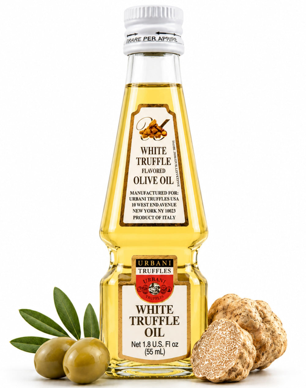 urbani truffles bottle front showing label and premium finish benefit