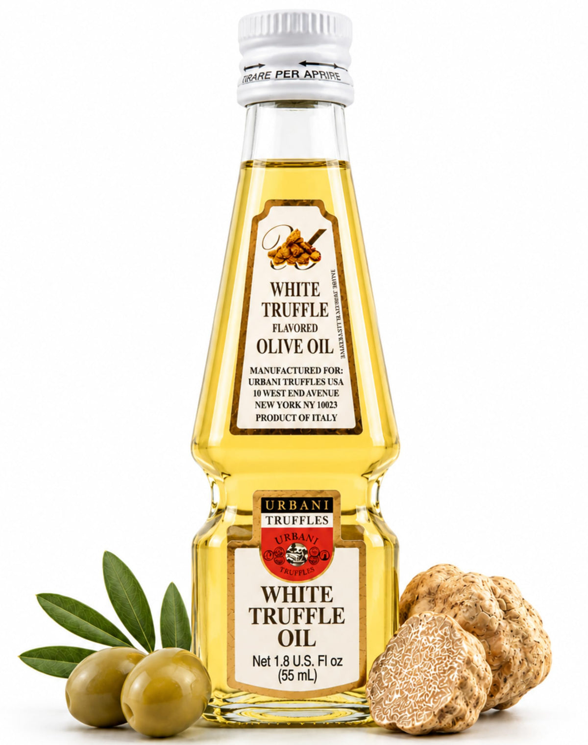 urbani truffles bottle front showing label and premium finish benefit