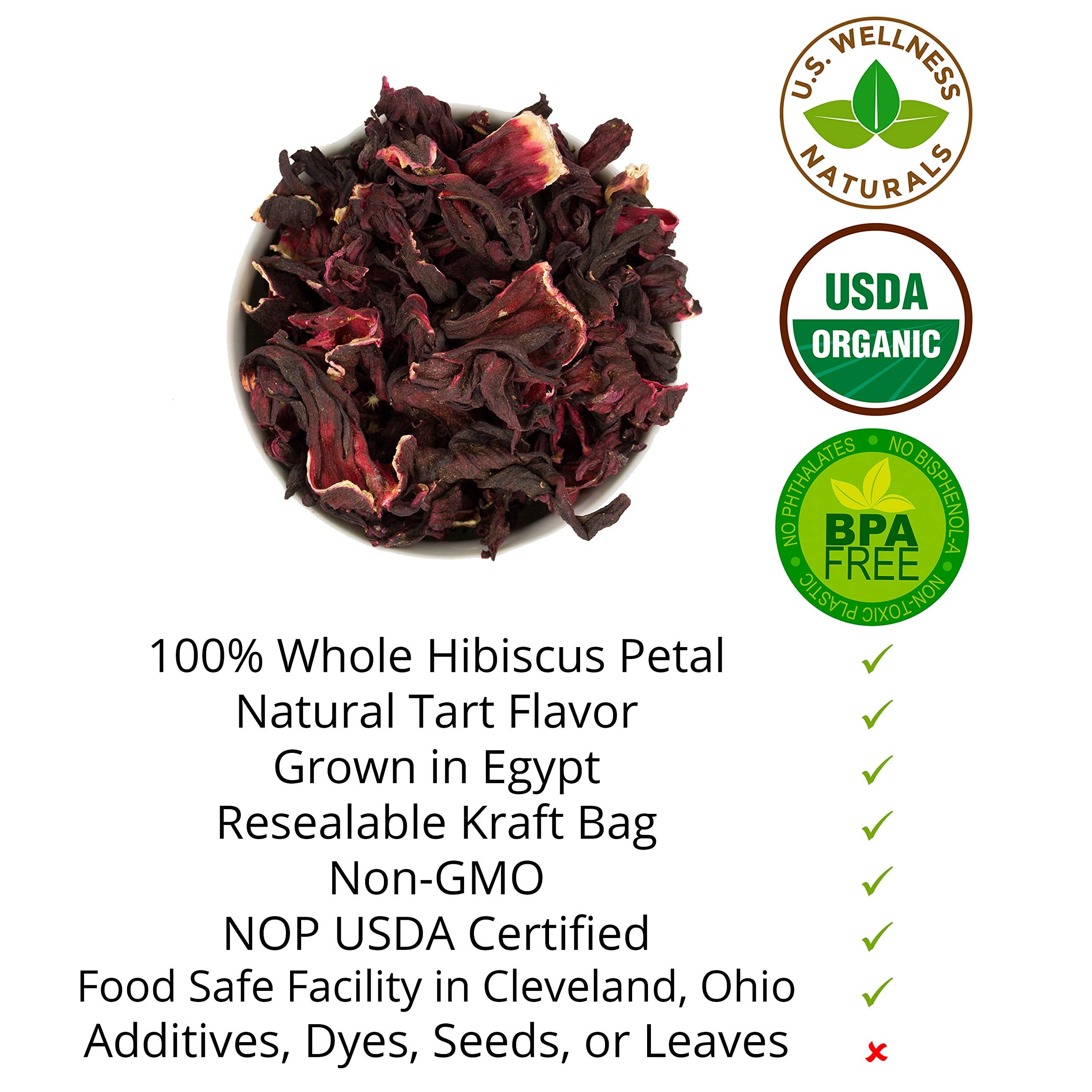 U.S. Wellness Naturals brewed hibiscus tea in cup showcasing bright color and freshness