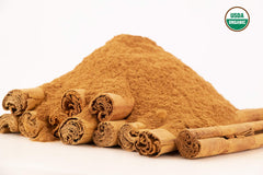 teaspoon of U.S. Wellness Naturals Ceylon cinnamon powder demonstrating portion size and easy measuring