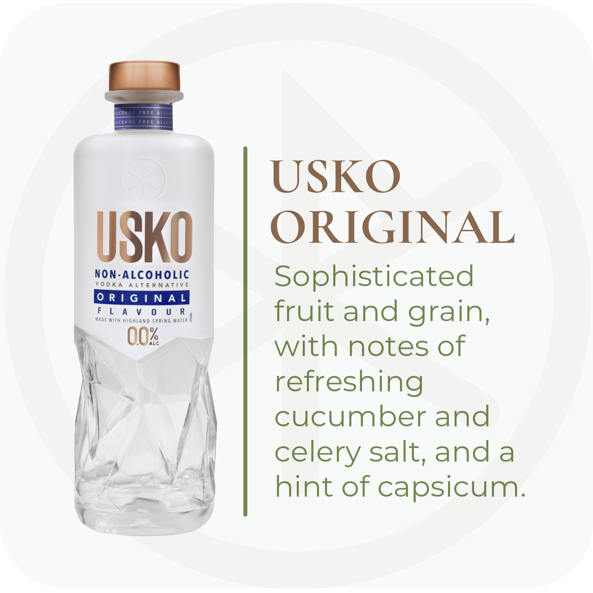 Close-up of USKO Original liquid texture showing botanical clarity and mixability